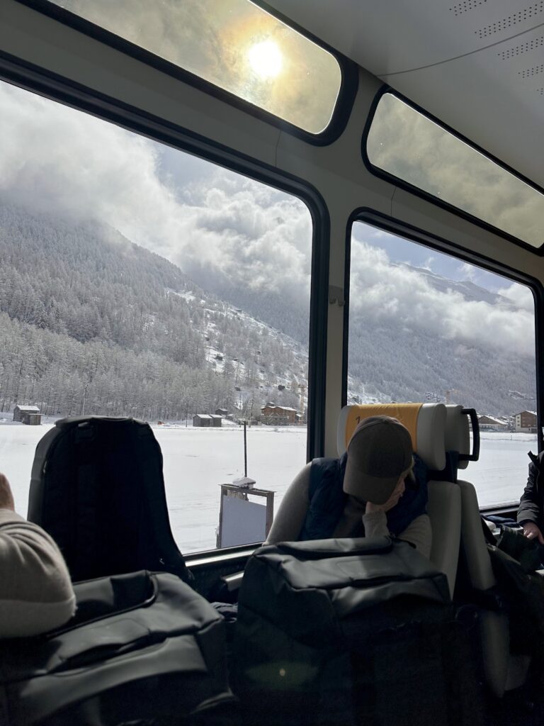 Trem panorâmico a caminho de Zermatt I Imagem: Andréa Reis